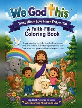 Trust Him Love Him Follow Him coloring book cover
